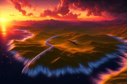 sunset view from above