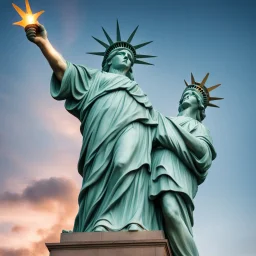 the statue of liberty kicking donald trump in the nuts