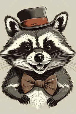 racoon jew with smile & bow tie