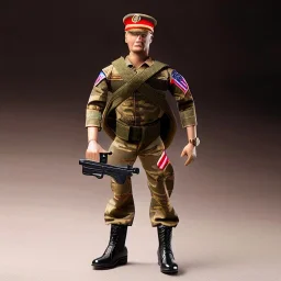 G.i. Joe toy camouflage khaki doll mad Donald Trump, orange face with boots full body in package high resolution 2019, in a box with gun