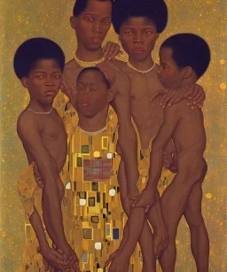 wealthy African American two young brothers of four by Gustav Klimt