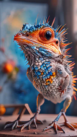 A Lizard head with hedgehog body