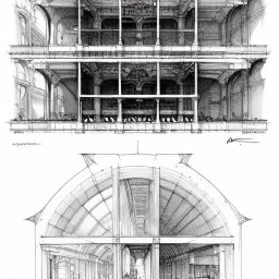 building cross section, interior croquis, building interior architecture,building cross section, detailed room+Book illustration by , Jean Baptiste Monge, strong lines, high contrast vibrant colors, highly detailed, 16k resolution, trending on behance