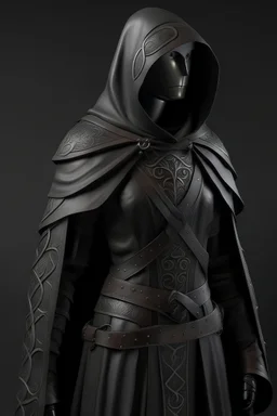 Female Drow leather Armour with cloak