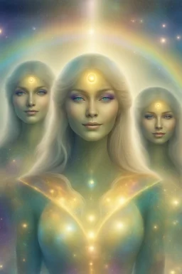 cosmic woman,peau bleu,beautiful ufos rainbow, admiral from the future, galactic confédération, fine whole face, crystalline skin, expressive purple eyes,rainbow, smiling lips, very nice smile, costume pleiadian, Beautiful tall woman pleiadian Galactic commander, ship, perfect datailed golden galactic suit, high rank, long blond hair, hand whit five perfect detailed finger, amazing big puple eyes, mouth, high définition lips, cosmic happiness, bright colors,smile