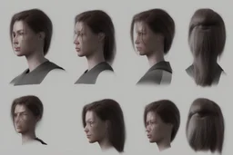 Female stylized character sheet for 3d modeling normal anatomy correct proportion Full front view side view and back anatomy .art station 8k fair skin