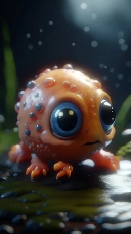 cute tiny fluid creature, 8k resolution, ultra detailed, unreal engine 5, masterpiece