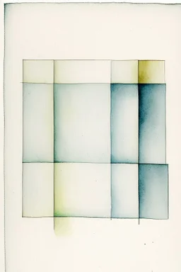 Abstract watercolor in the style of Agnes martin. Sketchy pencil outlines