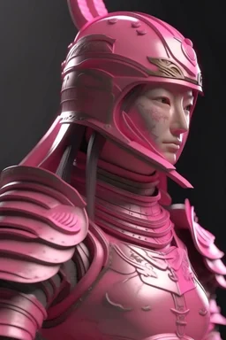 3d render, a women wearing pink samurai armours, close-up shot --ar 9:16 --ar style raw