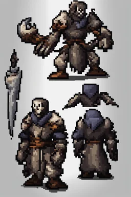 pixel undead soul sprite for pixel game in the medieval style side view idle animation. --ar 9:16