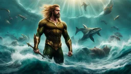 hyperrealistic 4k, seas from the movie aquaman, a lot of plots, and creature, sea animal