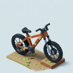 isometric voxel minecraft bike