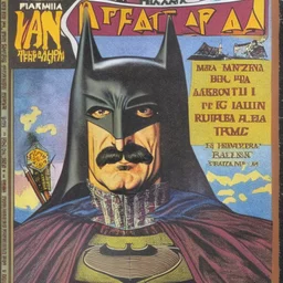 A 1980 medieval comic cover of batman frank zappa magazine.