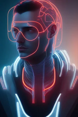 cyberpunk, head, men, portrai, tron