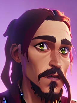 Portrait of a 30 year old strange gay wizard like Jack Sparrow