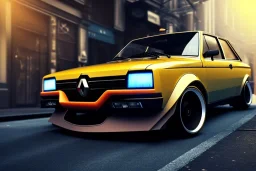 a renault 12 car version , 4k ,ultra realistic,concept 4k ,on street, parked