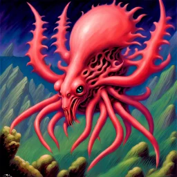 90's tcg fantasy art coral creature