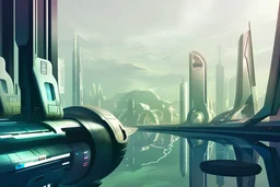 Abstract futuristic city view