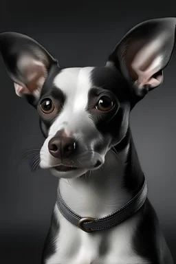 portrait of all gray head american rat terrier by leonardo de vince