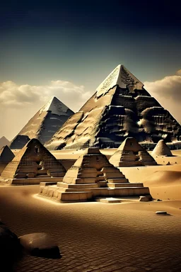 Pyramids and sphinx