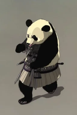 Panda in samurai armour