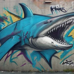 graffiti art - write Shark