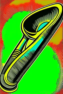 Vintage pop art style of a Shofar