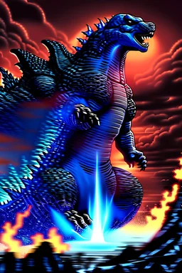 Godzilla fighting the annunaki