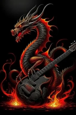 Dragon,Fire and smok plah gitare