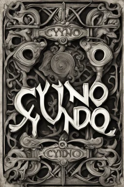 "Cydno" written in a style that fits a metal band. Nothing else... just this one word.