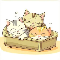 kittens sleeping cartoon