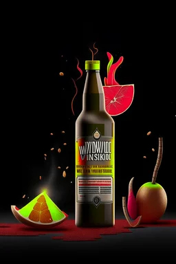 brand campaign for a new drink with orange and chili flavour with WW2 style high resolution