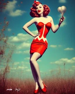 vintage style photos of women in pin-up inspired dresses