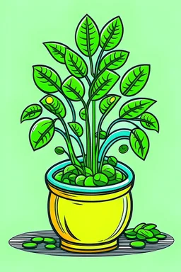 Growing moneyplant logo cartoonnewschool