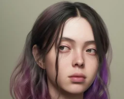 ying in the bathroom, photorealistic illustration, Billie Eilish