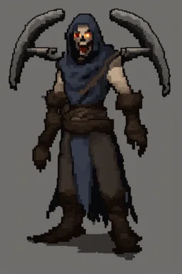 pixel undead soul sprite for pixel game in the medieval style side view idle animation. --ar 9:16