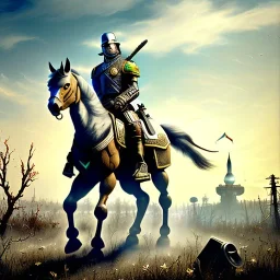 fallout 4, kazak city at the time, horses, spray paint, mongols, chalk