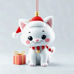 crie uma imagem de um acessório (cat baby noel pelucia chibi) natalino para depois ser feito modelagem 3D para assets games, fundo transparente,
