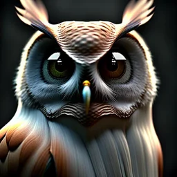 Owl, macro lens blur, hyperphotorealistic,studio lighting, sharp focus, unreal engine