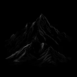 draw a black mountian with black background