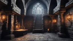 medieval castle dungeon cell, 8k, high quality, trending art, trending on artstation, sharp focus, studio photo, intricate details, highly detailed, by greg rutkowski