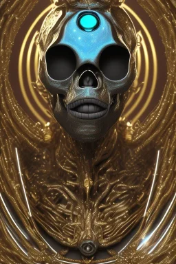 black male African alien, cracks in the voodoo head, wicked, Asian eyes, crown, blood, 8k, finely detailed, photo realistic, Boris Vallejo style turquoise skull head gold dragon space alien rain skeleton gold tooth silver helmet silver space suit spaceships