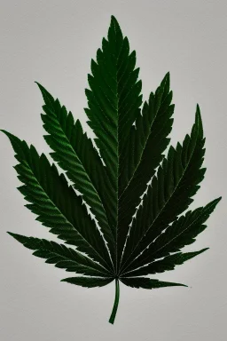 Pencil sketch of a marijuana leaf on lined paper