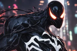 Symbiote in 8k solo leveling shadow artstyle, sans them, neon effect, full body, intricate details, highly detailed, high details, detailed portrait, masterpiece,ultra detailed, ultra quality