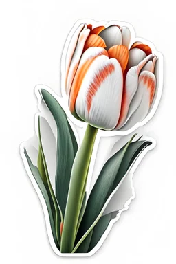 Sticker 3 of tulip flowers. The background is white and clean.