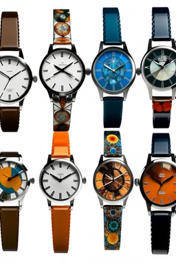 Generate images featuring a collage of diverse dial designs available in 31mm watches. Showcase variations in styles, colors, and complications to highlight the versatility of these timepieces.
