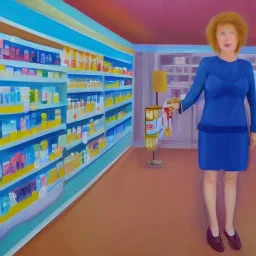 Full body portrait, painting, medium shot lady DrugStoreQueen