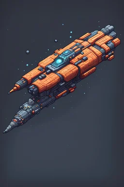 a spaceship for a top down 2D shooter , pixel art