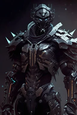 dark humanoid robot soldier artificer gladiator futuristic assassin