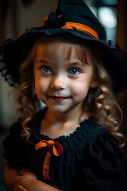 cute young girl in cute halloween costume, 12